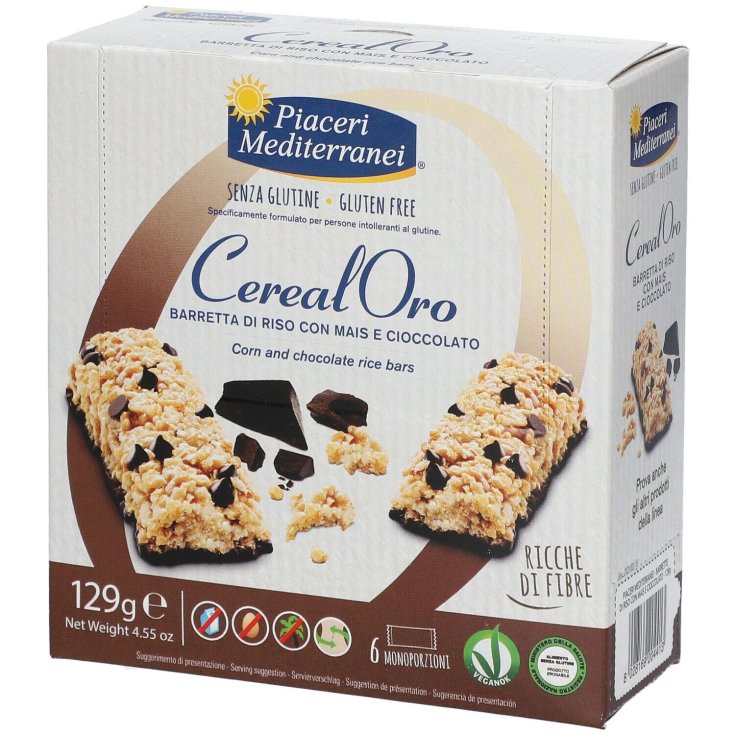 Piaceri Mediterranei Cereal Oro Rice Corn And Chocolate Bar 6 Single Packs