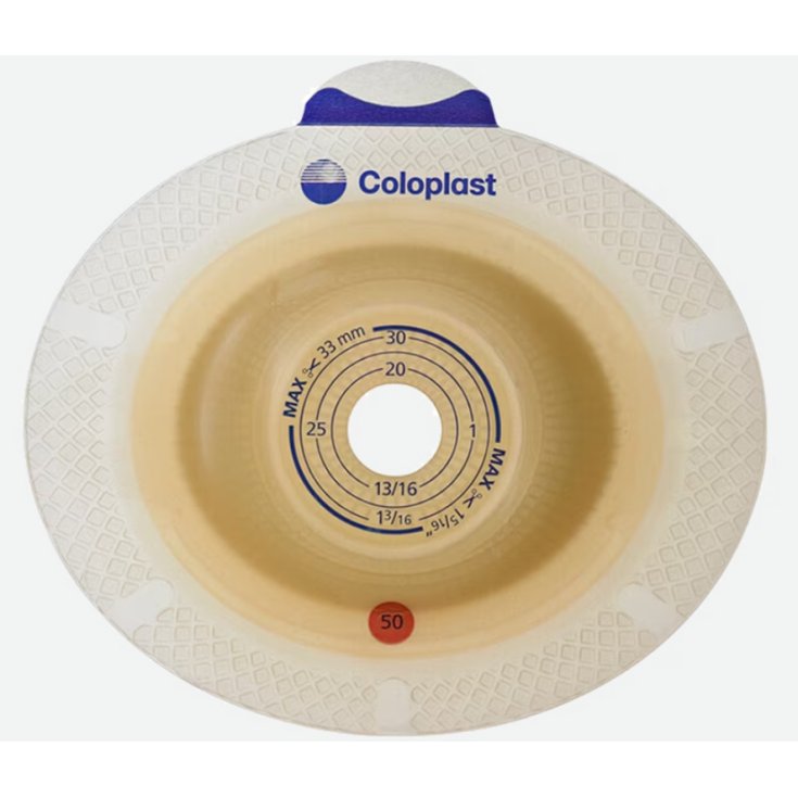 Coloplast Sensura Click Plate Convex Light Hole 25mm Flange 50mm 5 Pieces