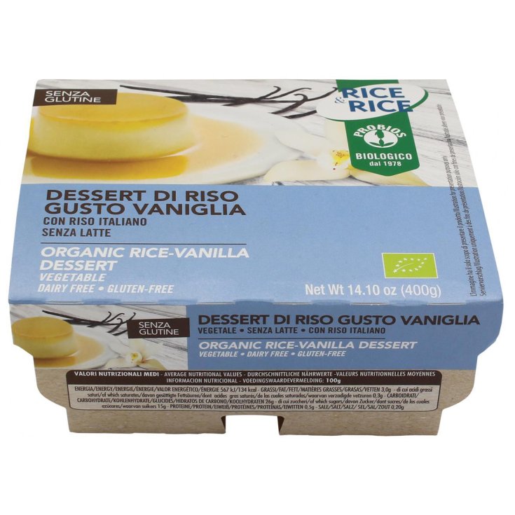 Rice & Rice Rice Dessert Vanilla Flavor Probios 4x100g