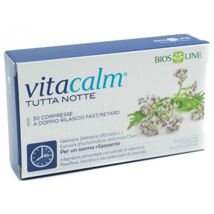 Bios Line Vitacalm All Night Fast / Retard Gluten Free 30 Tablets