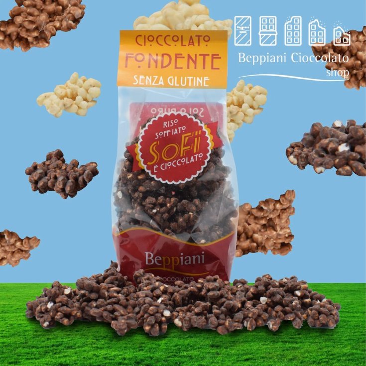 Beppiani Bio Puffed Rice Dark Chocolate Gluten Free 100g