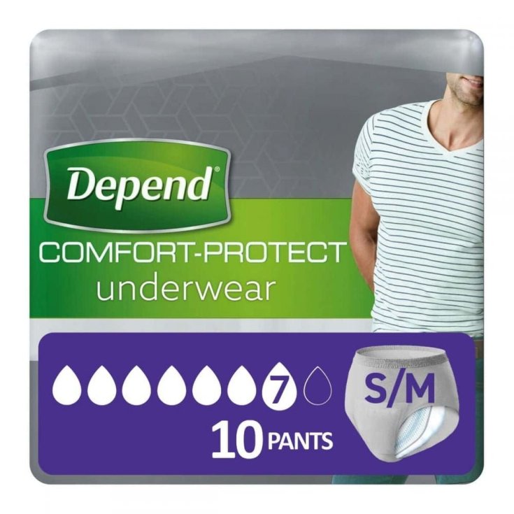 Comfort-Protect Depend® 10 Men's Briefs Size S / M Super absorbency