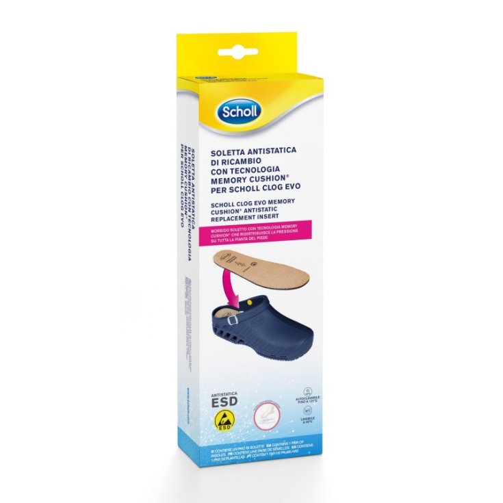 Scholl Replacement Antistatic Insole With Memory Cushion Technology For Scholl Clog Evo Size 42-43