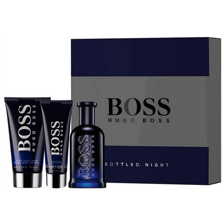 Hugo Boss Bottled Night Eau De Toilette Spray 100ml Set 3 Parts 2018