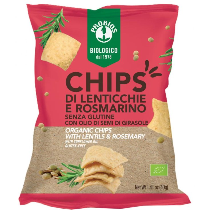 Probios Gluten Free Lentil And Rosemary Chips 40g