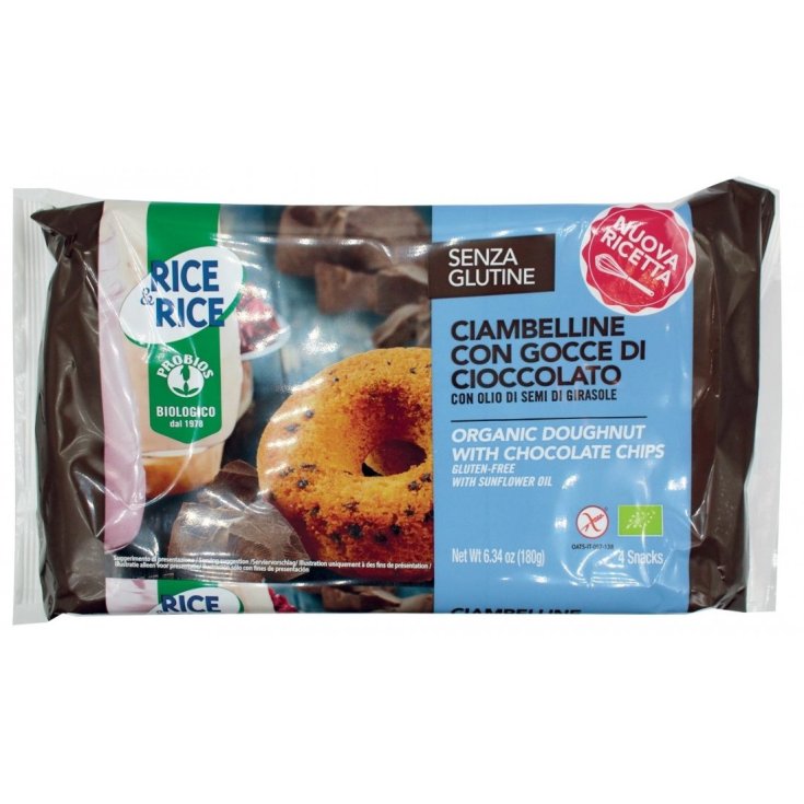 Rice & Rice Probios Gluten Free Chocolate Chip Donuts 180g (4X45g)