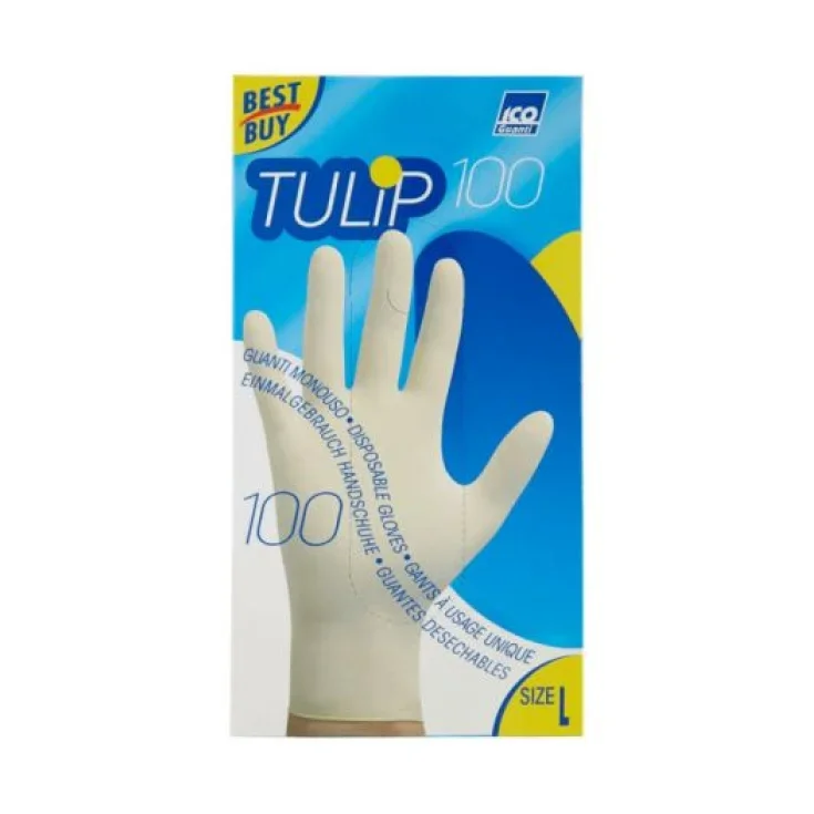 TULIP 100 DISPOSABLE GLOVES MIS L