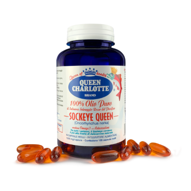 Queen Charlotte Sockeye Pure Red Salmon Wild Oil Food Supplement 120 Capsules