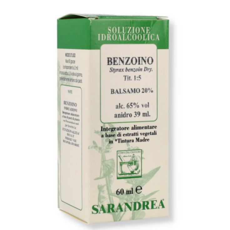 Sarandrea Benzoin Herbal Remedy In Drops 60ml