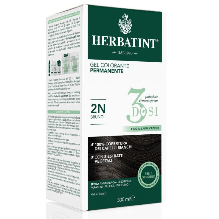 Herbatint 3dosi Permanent Color Gel Gradation 2N Brown 300ml