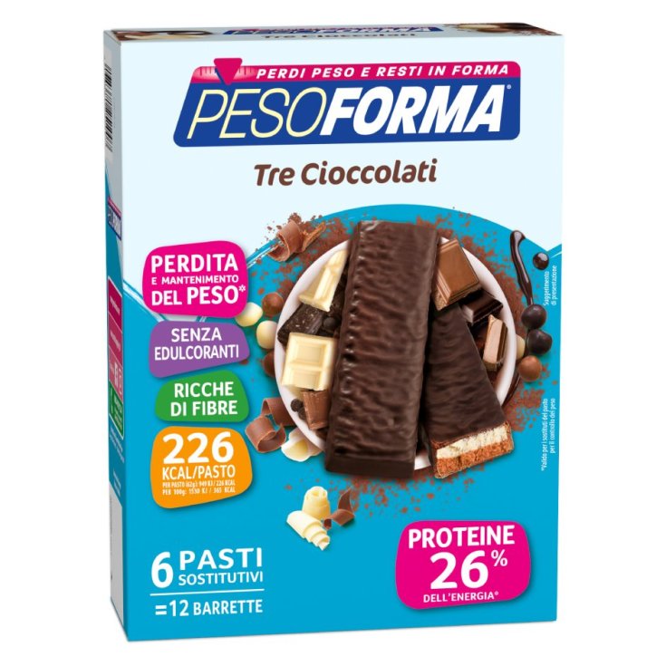 Three Chocolates Bars Pesoforma 12 Pieces