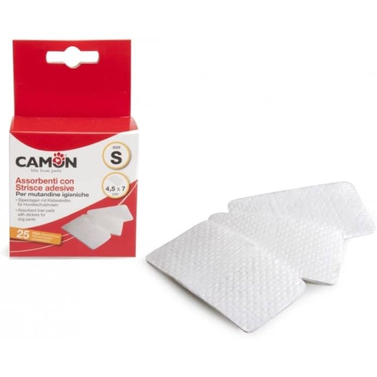 Camon Absorbents With Adhesive Strips Diapers For Hygienic Panties For Dogs 25 Pieces Size S
