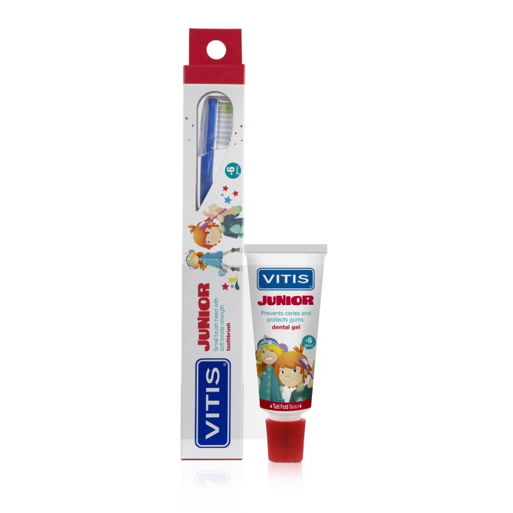 Vitis® Junior Toothbrush + Dentaid Toothpaste Gel 15ml