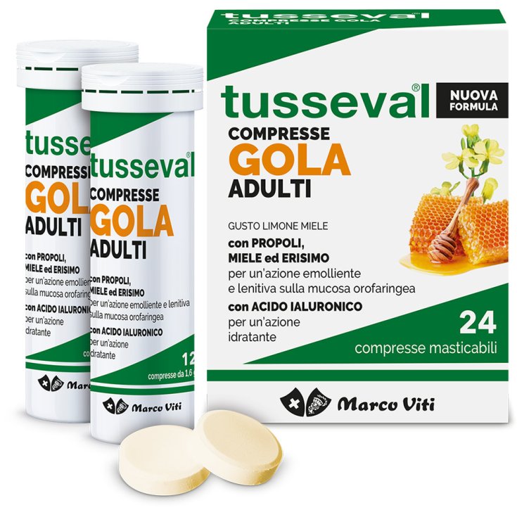 Tusseval THROAT Adults Marco Viti 24 Chewable Tablets