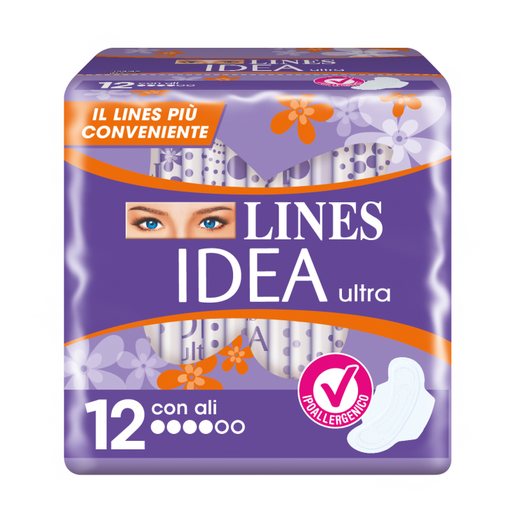 Lines Idea Ultra Day 12 Sanitary Napkins With Wings
