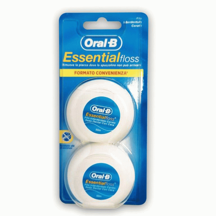 Oral-B® Essentialfloss ™ Waxed Dental Floss BIPACCO 50MTX2