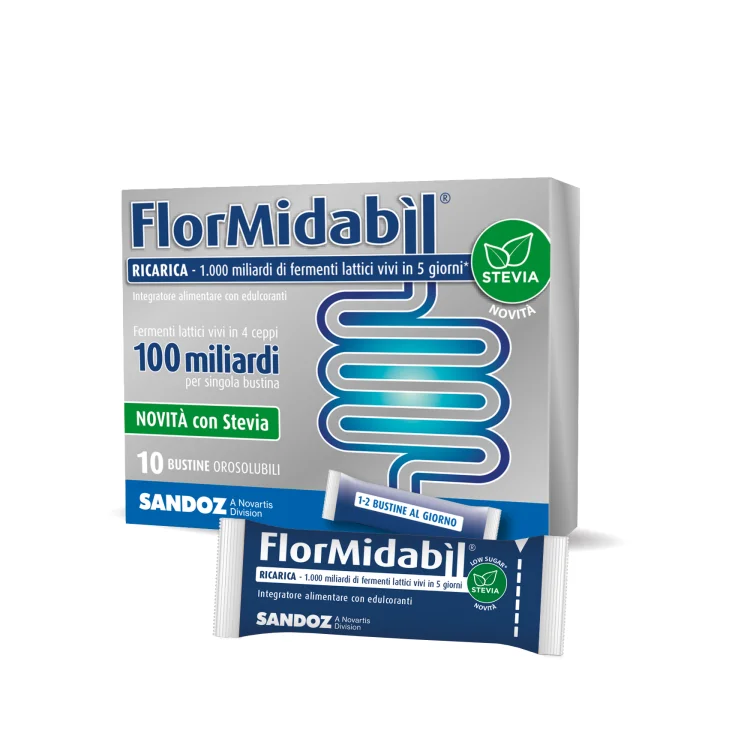 FlorMidabìl Refill With Stevia Sandoz 10 Sachets