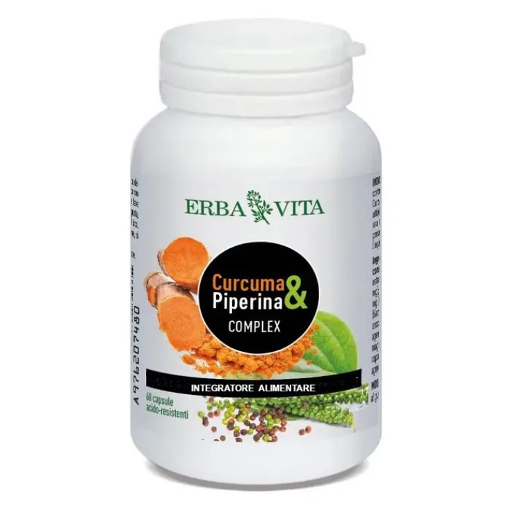 Turmeric & Piperita Complex Erba Vita 60 Capsules