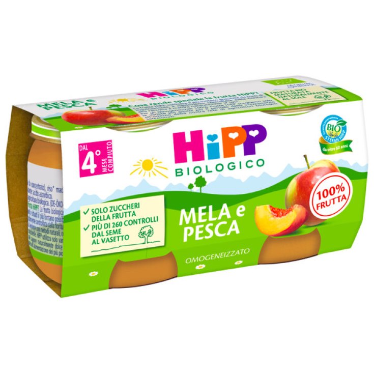 Organic Apple and Peach HiPP 2x80g