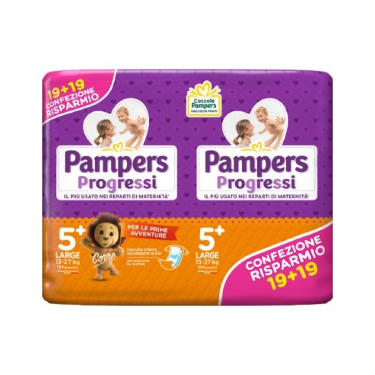 Pampers Progressi Size 5+ LARGE (13-27Kg) 38 Diapers