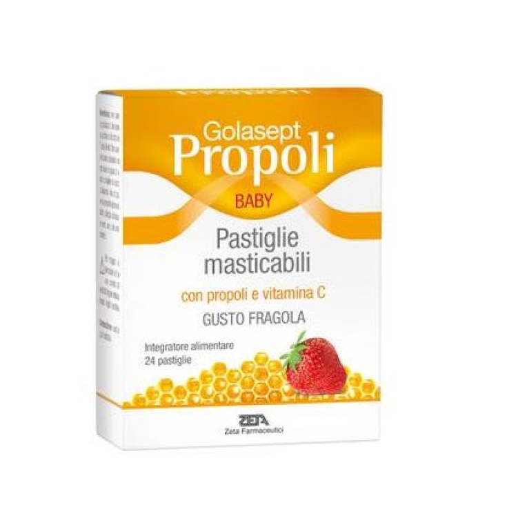 Golasept Propolis Baby Strawberry Zeta Pharmaceuticals 24 Chewable Tablets