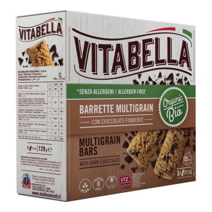 Multigrain Bars Drops And Chocolate Base Vitabella 6x21,5g