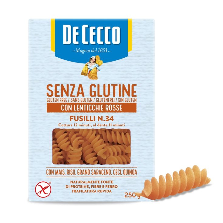 Fusilli n ° 34 With Red Lentils Gluten Free De Cecco 250g