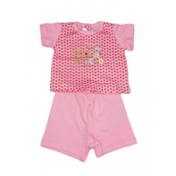 2-Piece Cotton CHICCO Pink Suit Size 1 Month
