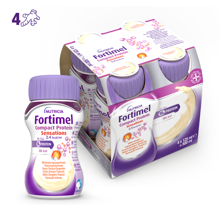 Fortimel Compact Protein Nutricia Hot Tropical Ginger 4x125ml Fortimel Compact Protein Nutricia Hot Tropical Ginger 4x125ml