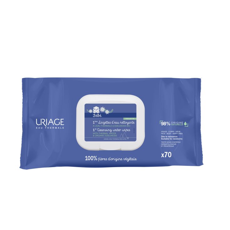 Bébé Uriage Water Cleansing Wipes 70 Pieces