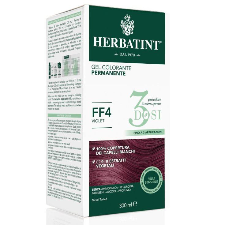 Herbatint FF4 Violet Permanent Color Gel 3 Doses 300ml