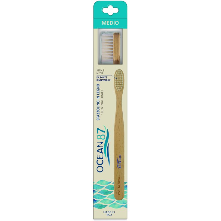 Medium Wooden Toothbrush Ocean87 Piave 1 Piece