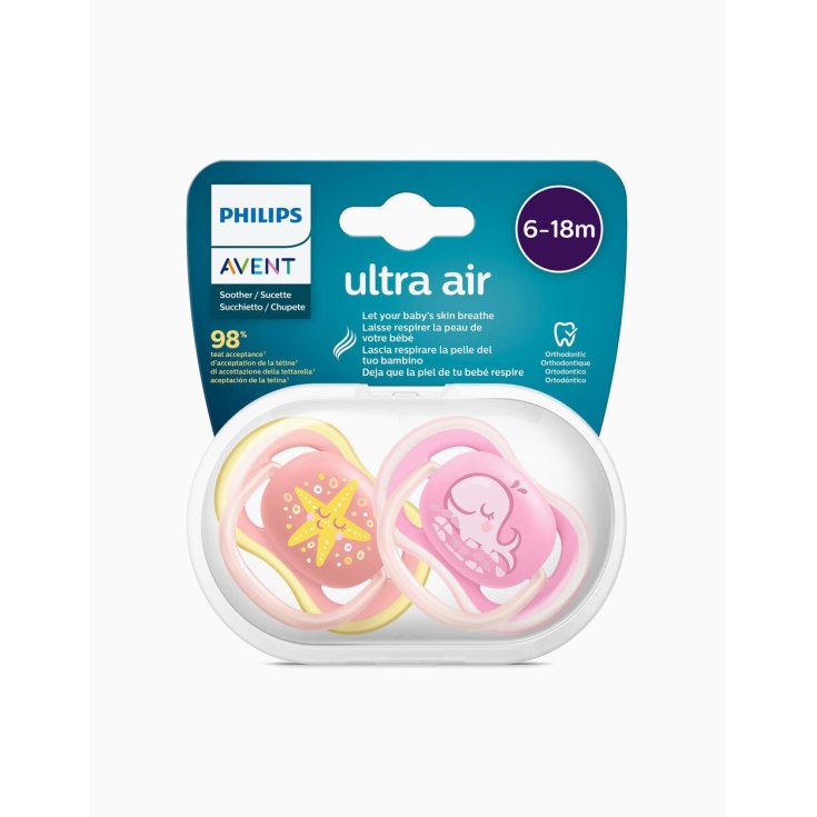 Ultra Air Philips Avent 6-18m 2 Pink Fantasy Soothers