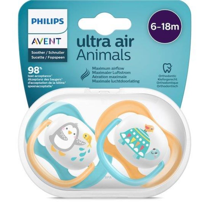 Philips Avent Chupete Ultra Air Mix Animals +18M 2uds