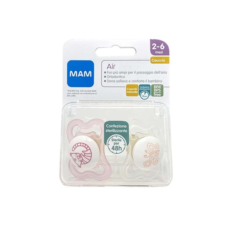 Air Animal MAM 2-6 months Rubber 2 Pink Fantasy Soothers