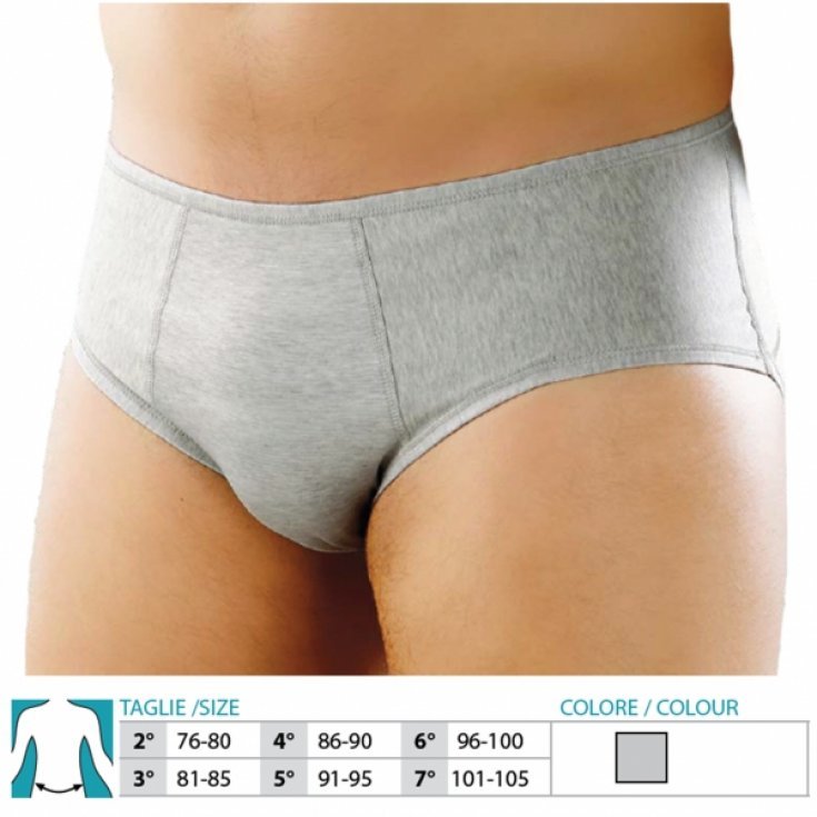 Elastic Briefs Containing Closed Cotton ORIONE 508 Gray Size 2