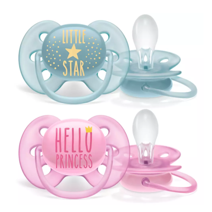 Ultra Soft Soother Mixed Hello Princess / Little Star 6-18M Avent 1 Piece