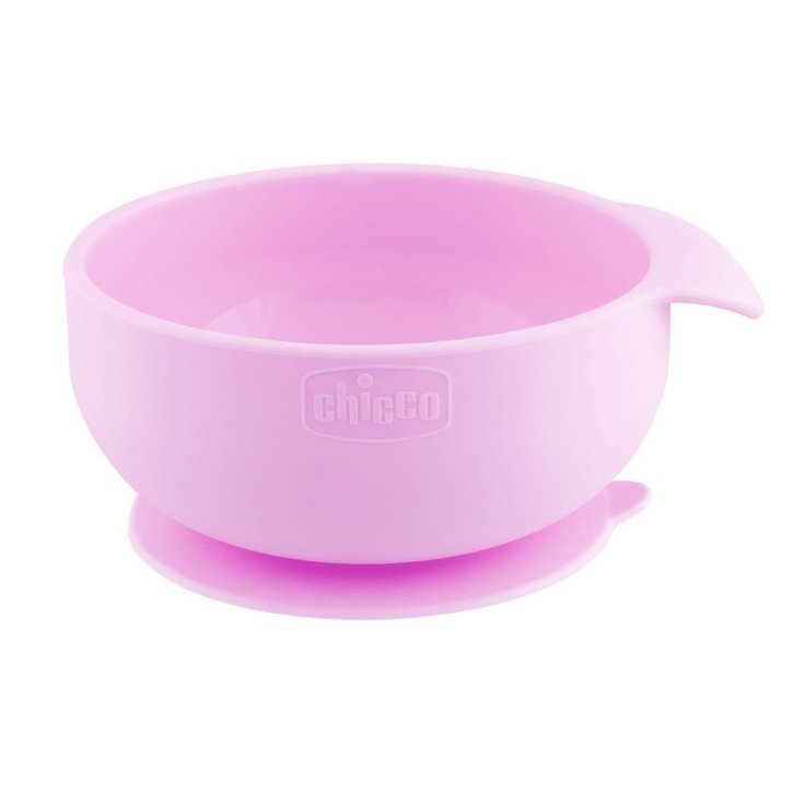 CHICCO Pink Silicone Bowl with Suction Cup