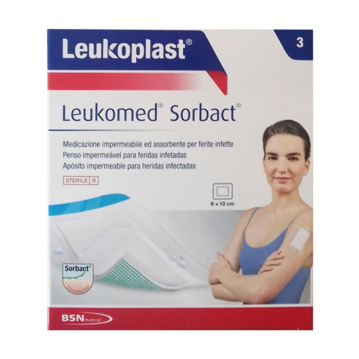 Leukomed Sorbact Leukoplast 8X10cm 3 Dressings