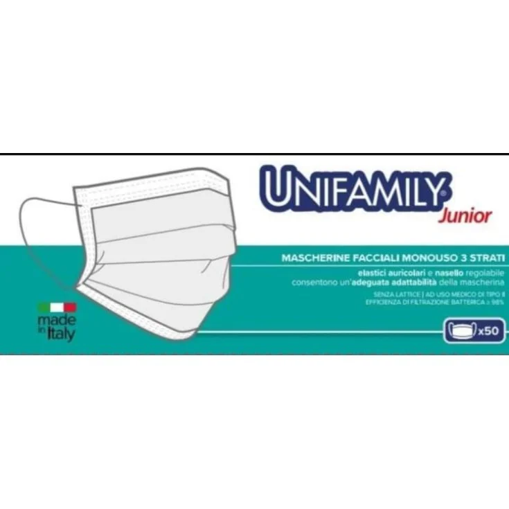 JUNIOR PINK UNIFAMILY MASK 50 Pieces