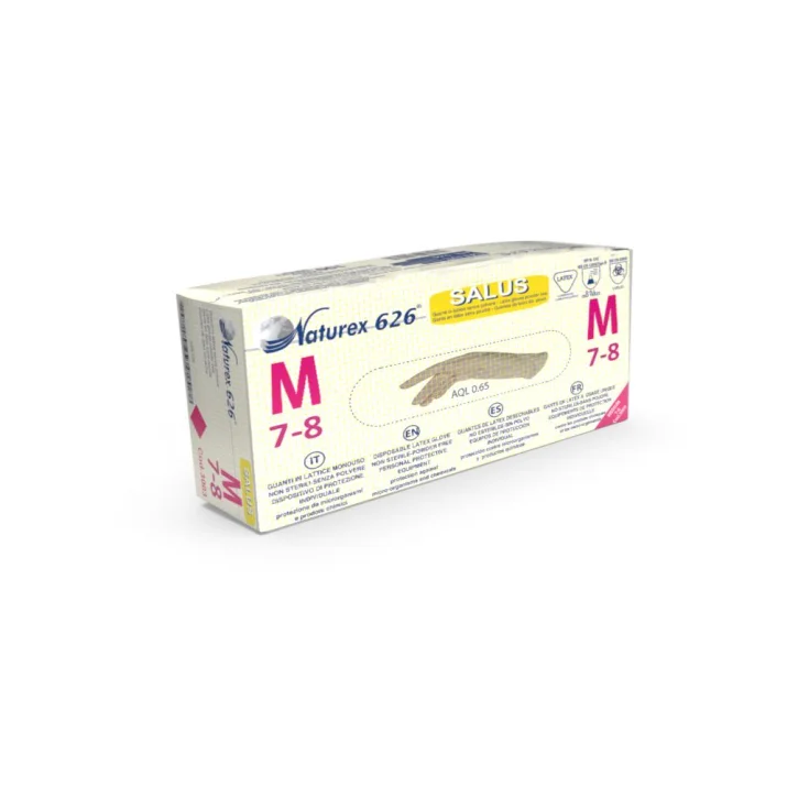 Bio-Plus Latex Gloves M Naturex 626 100 Pieces