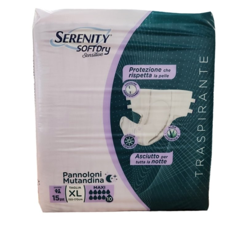 Sensitive Soft Dry Diapers Panties Maxi Serenity 15 Pieces