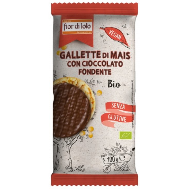 Corn Cakes Dark Chocolate Fior Di Loto 100g