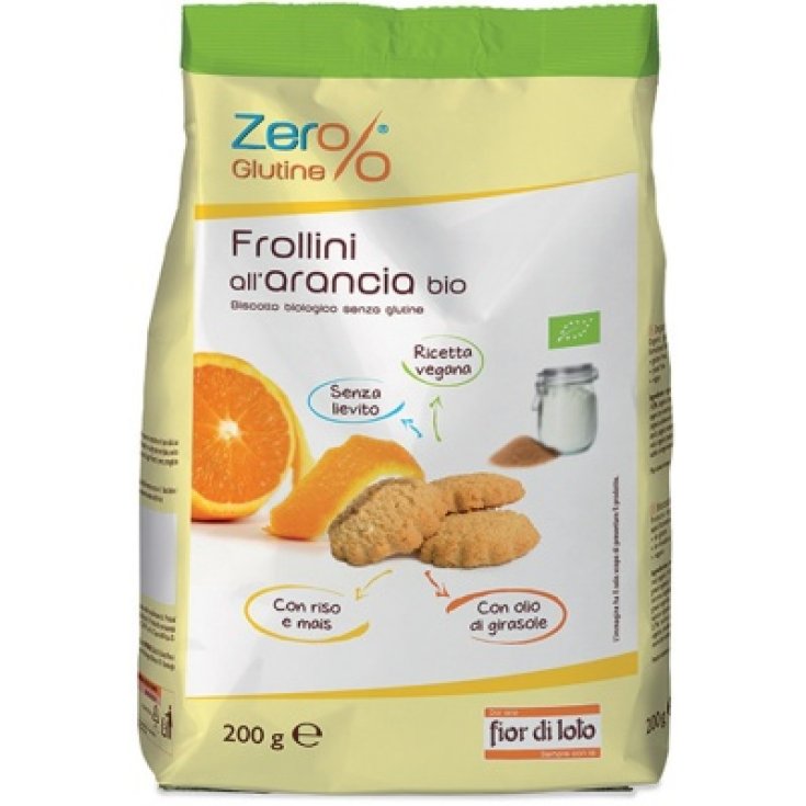 Zer% Gluten Shortbread Biscuits With Orange Bio Fior Di Loto 200g