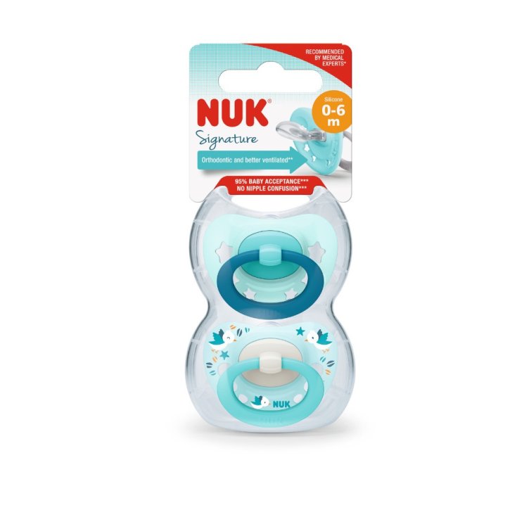 NUK Signature Orthodontic Soother Silicone 0-6 2 Soothers