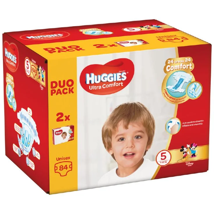 Ultra Comfort Unisex 5 Duopack Huggies 84 Pieces