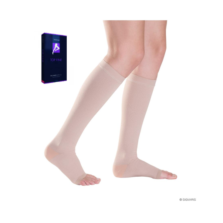 TOP FINE 701 Knee-highs Open Toe SIGVARIS Black Size S Short