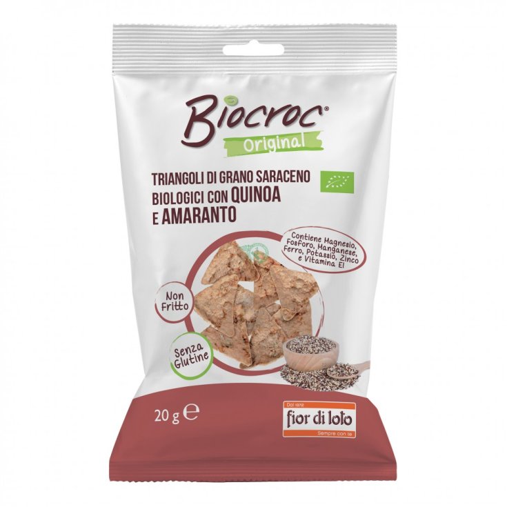 Biocroc Triangles of Buckwheat with Quinoa and Amaranth Fior di Loto 20g