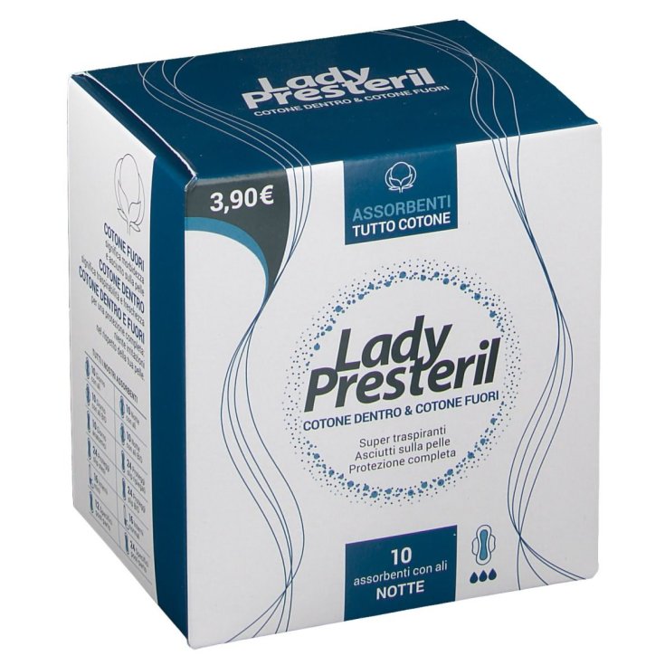 Lady Presteril Cotton 10 Absorbents with Night Wings