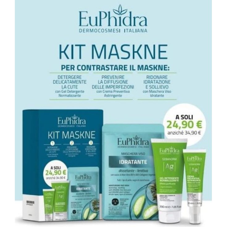 EUPHIDRA MASKNE SET - SEBANORM AG CREAM + CLEANSING GEL + MOISTURIZING MASK